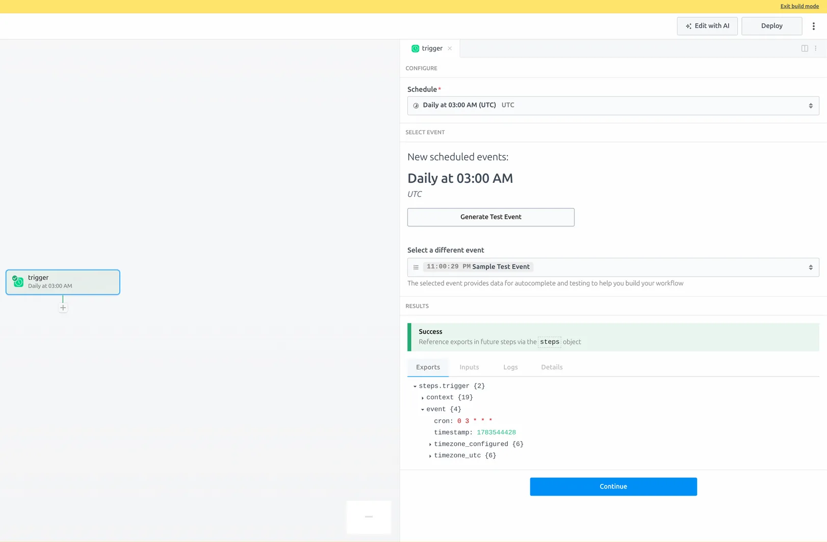 Pipedream Schedule trigger set to run every 24 hours